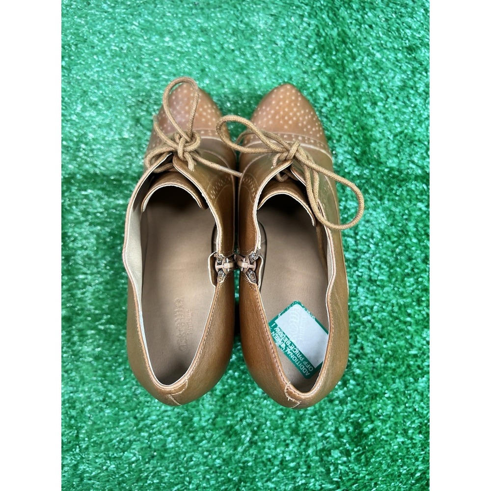 Crown Vintage Tessford Leather Block Heels 9.5 Lace Up Platform Oxfords Shoes - Picture 5 of 12